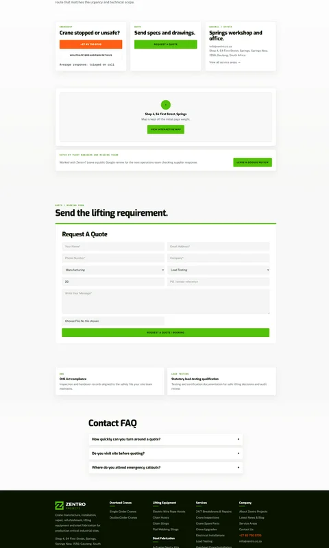 Zentro quote form