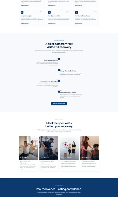 TheraCore homepage