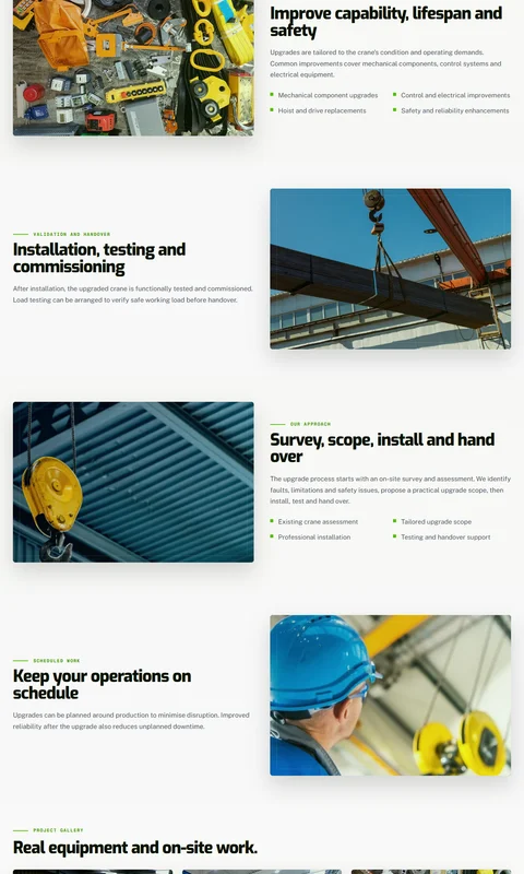 Zentro crane upgrades service detail