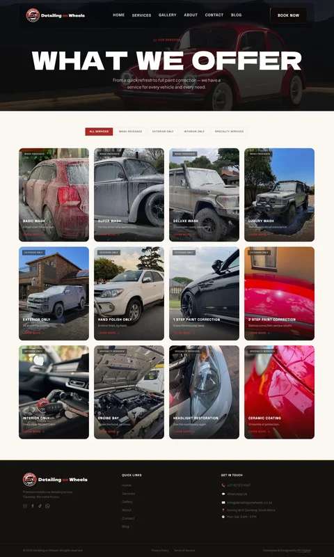 Detailing On Wheels service index