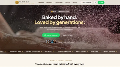 The Golden Loaf — Family Bakery website designed by MTJ Digital